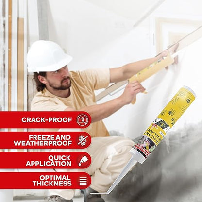 XFasten White Silicone Caulk 10.1 oz 100% Silicone Odorless Waterproof Sealant for RV Caulking Exterior, Aquarium, Bathtub & Bathroom Caulk, Window | Marine Outdoor Caulking Weatherproof