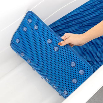 Double Layer Foam Non Slip Bathtub Mat 37x17in, More Comfortable and Thicker Tub Mat Than Ordinary Foam Shower Mat, Bath Mat for Tub with Suction for Comfort and Safety (Royal Blue, 36'' x 17'')