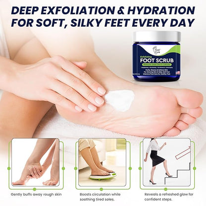 Exfoliating Foot Scrub with Pumice Stone powder - Gentle Moisturizing Foot Scrub for Dry Skin - Cracked Heel Repair for Smooth, Soft Feet - Pedicure Foot Spa 1 Pack