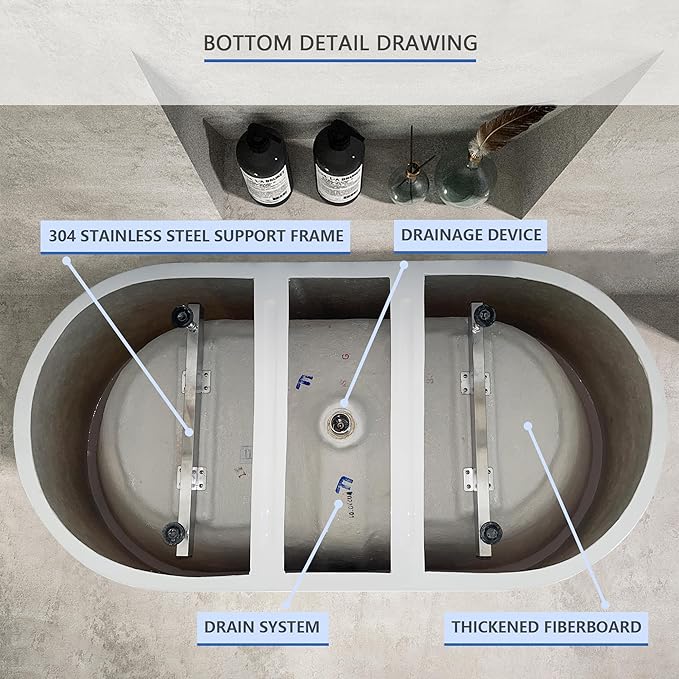 67" Acrylic Free Standing Tub, Stand Alone Tub, Freestanding Bathtub, Soaking Bathtub, cUPC Certified, CM(Glossy White)