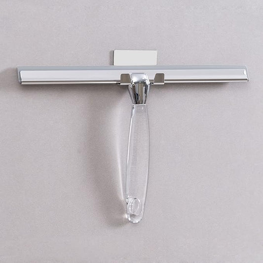 Ettori Shower Squeegee for Glass Door, Squeegee for Shower Glass Door, Bathroom, Window and Car Glass, 12 Inches with Clear Acrylic Handle