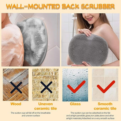 Shower Foot Scrubber Mat with Non-Slip Suction Cups, Exfoliating Foot and Back Washer Pad for Bathtub and Shower Floor (Green)