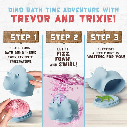 All Natural Bath Bombs for Kids with Surprise Toys Inside with Child Safe Dino Diffusers- 12 Pack Organic Dinosaur Bath Bombs with Toys Inside - Dino Bath Bomb for Kids