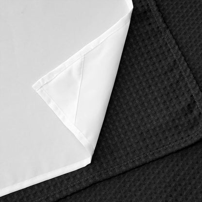River Dream Stall Heavyweight No Hooks Required Dotted Waffle Weave Shower Curtain with Snap in Liner - 36W x 74H,Hotel Grade,Spa Like Bath Curtain,Graphite Black
