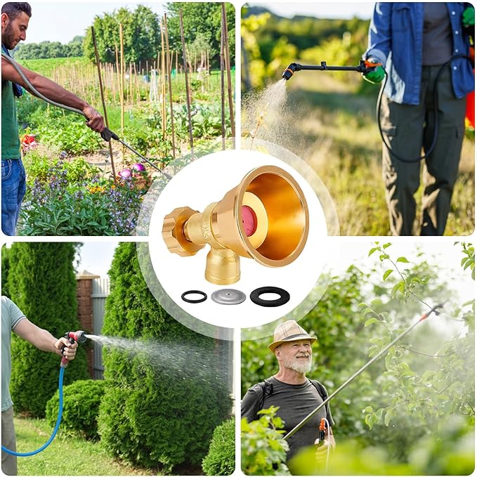 High Pressure Garden Hose Nozzle Spray | Durable Hose Attachment For Watering Plants, Seedlings, Flowers, Lawn, Irrigation, And Pet Showering, Gardening Accessory For Home And Outdoor Use