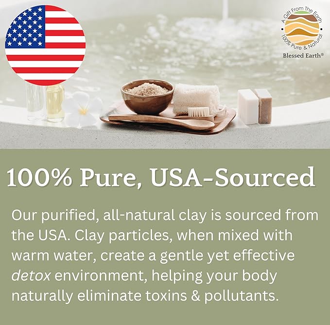 Blessed Earth Detox Clay Bath, 100% Pure Sodium Bentonite Therapeutic Grade – Cleansing and Purifying, by Evenbetternow LLC, Sample Size 1 lb (16 oz)