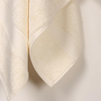 Superior Egyptian Cotton Pile Bath Towel Set of 2, Ultra Soft Luxury Towels, Thick Plush Essentials, Absorbent Heavyweight, Guest Bath, Hotel, Spa, Home Bathroom, Shower Basics, Cream
