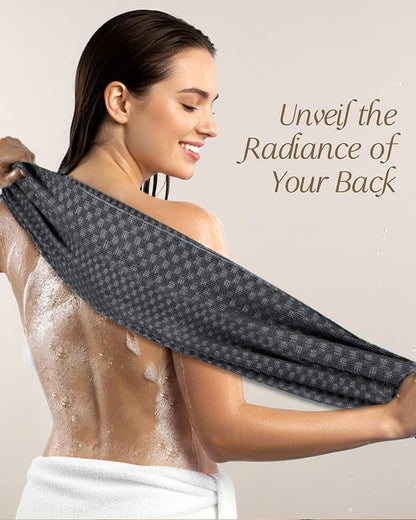 Yiclick Exfoliating Washcloth Towel, Back Scrubber for Shower, Exfoliating Body Scrubber Exfoliator, Japanese Wash Cloth for Body Scrub, Bath Exfoliate Rags Loofah Lufa Sponge for Women Men