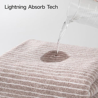 REDKISS Ultra Soft Bath Towels Set of 6 Large 35"x70" | 100% Microfiber, Highly Absorbent & Quick Dry | Taupe Towels for Bathroom, Spa, Gym | 2 Bath, 2 Hand, 2 Washcloths
