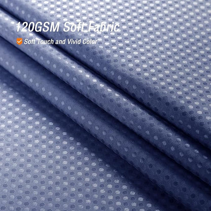 Gibelle Waffle Weave Ombre Fabric Shower Curtain Navy Blue Bathroom Decor Accessories Set with Hooks, Water Repellent and Machine Washable, 72 x 72