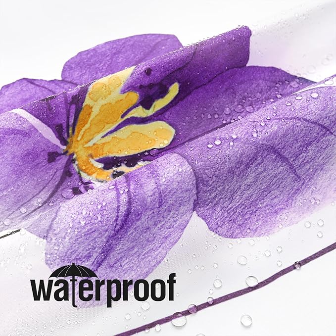 Gibelle Watercolor Floral Shower Curtain, Purple Yellow Flower Shower Curtain for Bathroom, Modern Minimalist Waterproof Fabric Shower Curtain Set 72x72 Inch