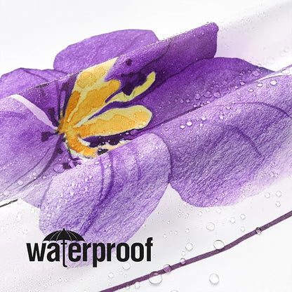 Gibelle Watercolor Floral Shower Curtain, Purple Yellow Flower Shower Curtain for Bathroom, Modern Minimalist Waterproof Fabric Shower Curtain Set 72x72 Inch