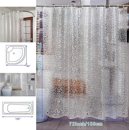 Bostofy Extra Long Shower Curtain Liner, Heavyweight Liner with Magnets and Rust-Proof Metal Grommets, Waterproof Shower Liner for Bathroom, 72' W x 78' H
