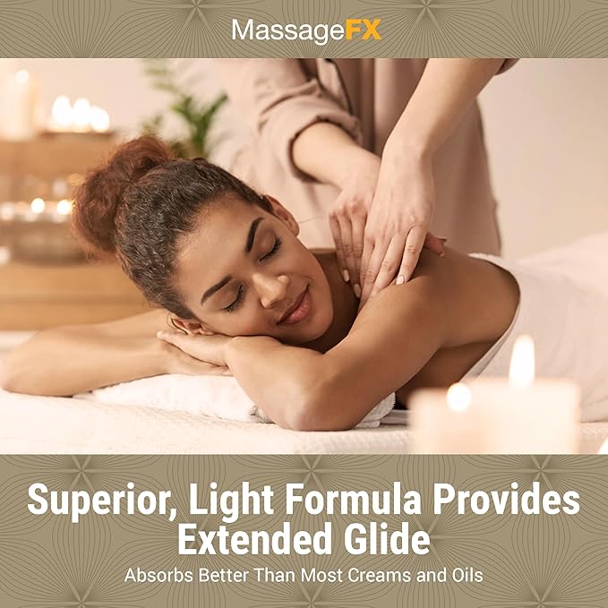 Massage FX Unscented Massage Lotion, 1/2 Gallon - Professional Massage Lotion for Massage Therapy with Sunflower Seed Oil, Arnica, and Vitamin E
