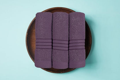 Utopia Towels 8 Piece Premium Towel Set, 2 Bath, 2 Hand, and 4 Washcloths, 100% Ring Spun Cotton, Highly Absorbent Towels for Bathroom, Sports, and Hotel, Plum