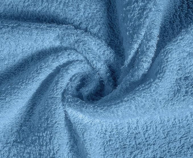 Softolle 100% Cotton Washcloths 24 Pack (12x12 Inches) Soft, Highly Absorbent Washcloth, Face Towels, Wash Cloths for Face, Ring Spun, Bulk Pack (Sky Blue)