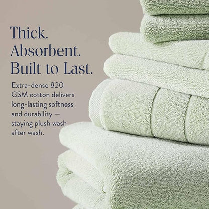 Brooklinen Super-Plush Bath Towel and Hand Towel Set - 2 Bath Towels, 2 Hand Towels - Cotton, Highly Absorbent (Aloe)