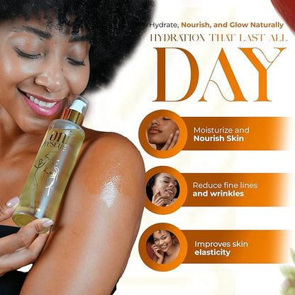 After Shower Body Oil for women | Made in USA with Apricot, Jojoba, Avocado & Vitamin E Oil | Hydrating & Nourishing for all Skin types | 6.76 oz | Strawberry Pineapple