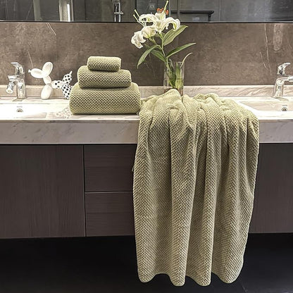 Extra Large Bath Towels Set for Bathroom 30x60 Inches Super Soft Light Weight Quick Dry Microfiber Shower Towels (Sage Green,6 Piece)