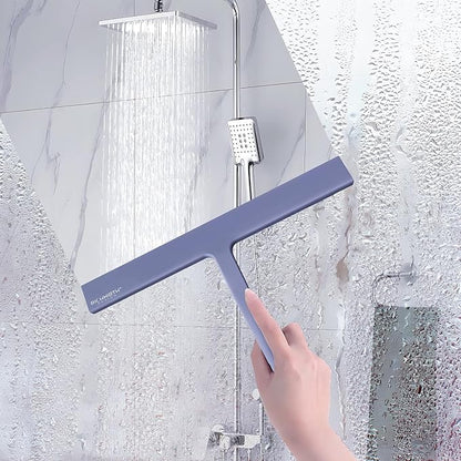 Bathroom Squeegee for Shower, Richmirth 11" Large Shower Squeegee for Glass Doors Silicone Rubber Blade Squeegee Cleaner Tool for Window, Car Glass, Mirror- Blue