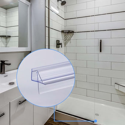 ShowerDoor Bottom Seal 2-Pack 3/8" x 36" Frameless Glass Shower Door Seal Strip Stop Leaks and Create a Water Barrier Replacement Shower Cubicle Shower Screen Seal Strip