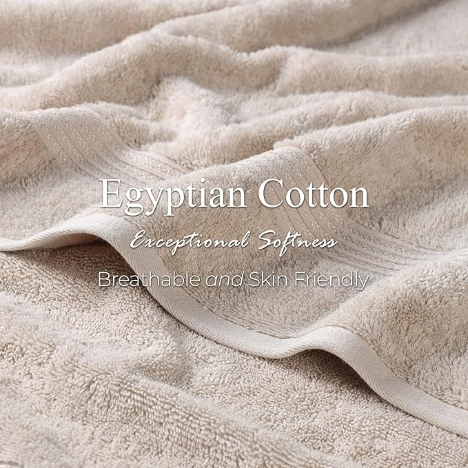 Superior Egyptian Cotton Face Towel/Washcloth Set, Small Towels for Home Bathroom, Master, Guest Bath, Decor Essentials, Quick Dry, Absorbent, Spa, Hotel, Resort, Adult, Kids, Set of 10, Stone