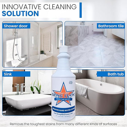 BRING IT ON! CLEANER 16 - Ounce Case | Hard Water Spot Remover | Shower Door Cleaner | 12 – 12 Ounce Bottles of Product