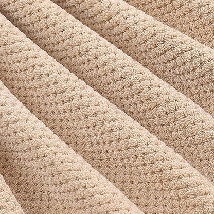 YTYC 29x59 Inch Bath Towels Set of 6 Large, Super Soft Absorbent Lint Free Microfiber Shower Towels for Bathroom 80% Polyester (Beige,6 Piece)