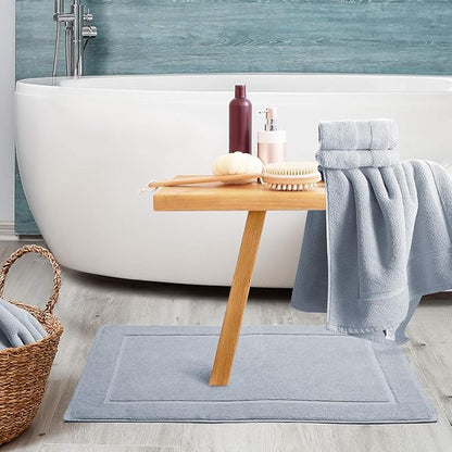 Hearth & Harbor Bath Mat Towels - 100% Ring Spun Cotton Luxury Towels - Ultra Soft & Highly Absorbent, Bathroom Towels, Floor Mat - Ice Blue