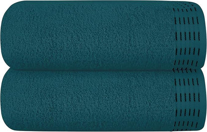 Cotton 2 Pack Oversized Bath Towel Set 28x55 inches, Large Bath Towels, Ultra Absorbant Compact Quickdry & Lightweight Towel, Ideal for Gym Travel Camp Pool - Teal