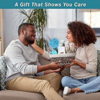 Spa Baskets For Women - Luxury Bath Set With Jasmine & Lavender - Spa Kit Includes Wash, Bubble Bath, Lotion, Bath Salts, Body Scrub, Hand Cream, Shower Puff, Bathbombs, Soap and Towel