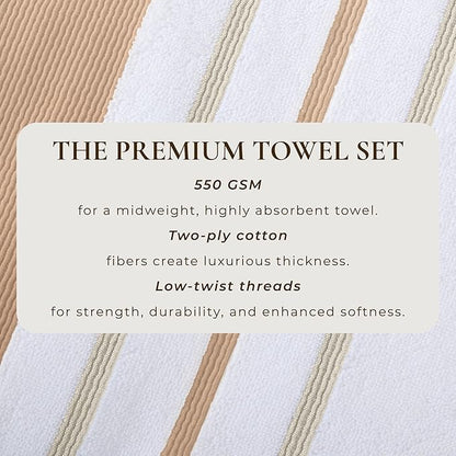 Great Bay Home Decorative Hand Towel Set - Luxury Cotton 4 Pack 26x16 Hand Towel Set - Luxurious, Ultra-Soft, Durable Towels for Bathroom Decor (Clay/Taupe)
