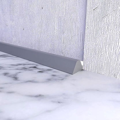 98 Inch Collapsible Shower Water Dam, Shower Threshold Water Dam Shower Barrier, Dry and Wet Separation Door Dam Water Stopper Kitchen Shower Threshold Silicon Water Blocker(Mini Trapezoid)