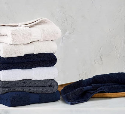 Delara 100% Organic Cotton Towels 650 GSM Plush Feather Touch Quick Dry Hand Towel, Pack of 6 GOTS Certified, Oeko-Tex Green Certified, Organic Cotton Hand Towel, 20"X30"