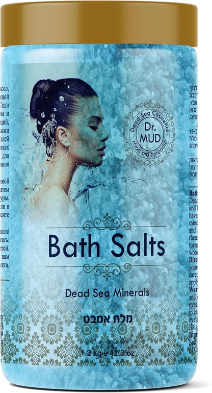 Natural Dead Sea Salt 100% Mineral-Rich Bath Soak, More Minerals Than Epsom Salt, Deep Relaxation, Detox, Exfoliates & Softens Skin, Helps Psoriasis, Eczema (42.3 oz, Lavender)