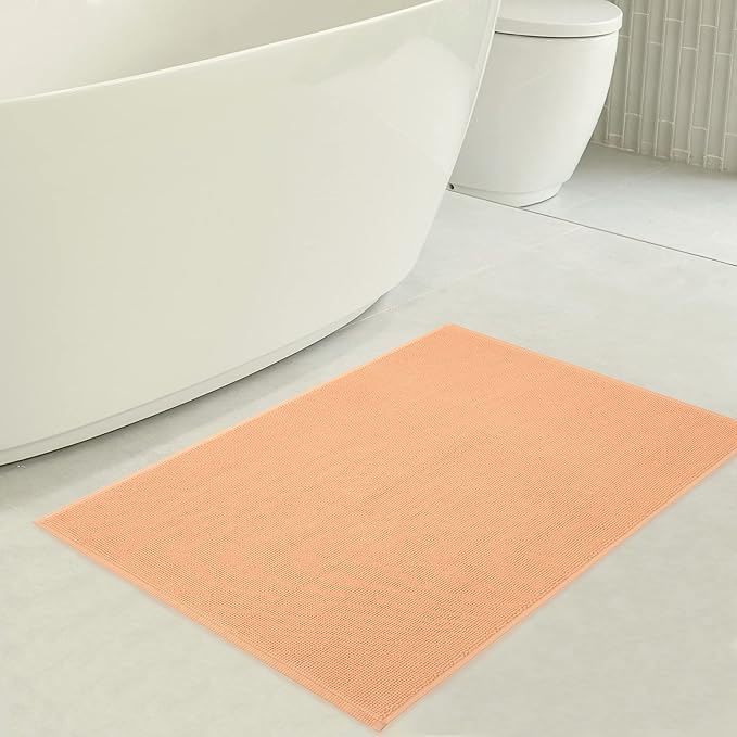American Soft Linen Bath Rug, 20 in 34 in 100% Cotton Bath Mats Rugs for Bathroom, Slip Reducer Washable Shaggy Form Area Rugs, Malibu Bath Rug