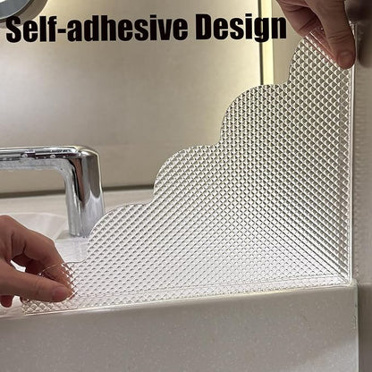 2PCS Shower Splash Guard for Bathtub Corner, 9.1 x 11.5 inches, Adhesive Water Guard for Bathroom Tubs and Sinks/Bathroom Gift/Accessories