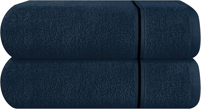 MyOwn Cotton 2 Pack Oversized Bath Towel Set 28x55 inches, Large Bath Towels, Ultra Absorbant Compact Quickdry & Lightweight Towel, Ideal for Gym Travel Camp Pool - Mineral Blue