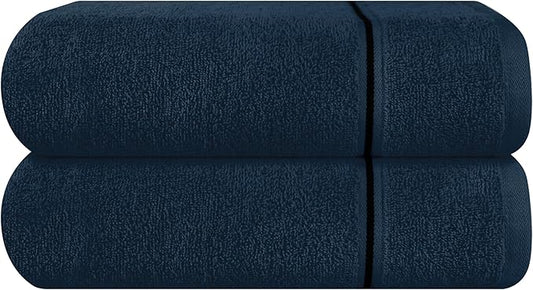 MyOwn Cotton 2 Pack Oversized Bath Towel Set 28x55 inches, Large Bath Towels, Ultra Absorbant Compact Quickdry & Lightweight Towel, Ideal for Gym Travel Camp Pool - Mineral Blue