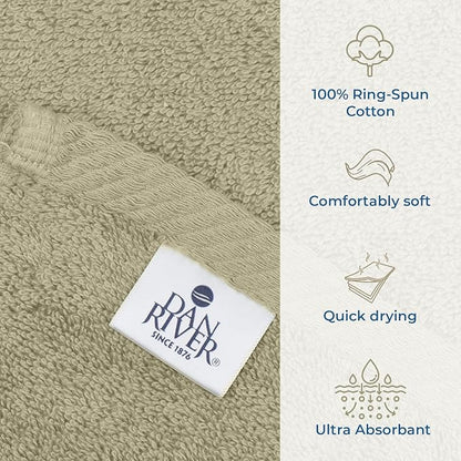 DAN RIVER Pack of 1 Bath Sheet 40x80 Inches, Extra Large Bath Towels, Luxury Quick Dry Cotton Towels - Beige