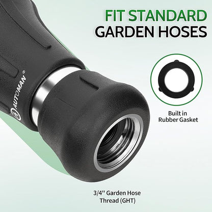 AUTOMAN Garden Hose Nozzle Heavy Duty, Fireman Hose Nozzle, High Pressure Water Hose Sprayer Nozzle, Adjustable Spray Nozzles for Washing Car, Cleaning Ground, Watering Plants, Showing Pets