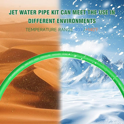Sewer Jetter Kit for Pressure Washer 150FT – 5800PSI High-Pressure Drain Cleaner, M22 & 1/4'' NPT Universal Fit, Unclog Gutters & Sewer Lines, Durable Jetter Hose for Homeowners & DIYers