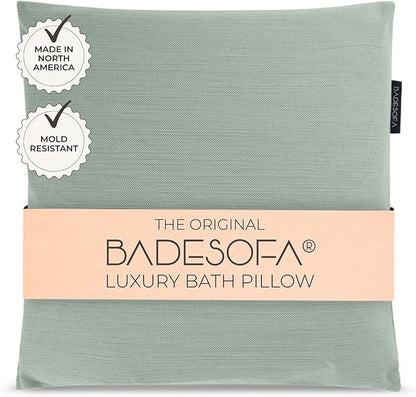BADESOFA® Luxury Bath Pillow M - Lusciously Soft & Comfortable Tub Pillow for Bathtub - Washable & Quick-Drying Bath Back Pillow - Non-Slip Full Body Tub Pillow - Luxury Spa Cushion in Green