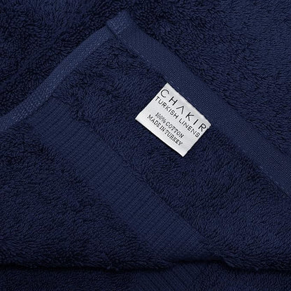 Chakir Turkish Linens 100% Cotton Premium Turkish Towels for Bathroom | 27'' x 54'' (4-Piece Bath Towels - Navy Blue)