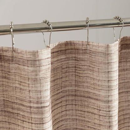 SLEEP ZONE Oatmeal Heather Shower Curtain Waterproof Curtains for Bathroom Decor Bathtub Geometric Shower Curtain 72" × 72"