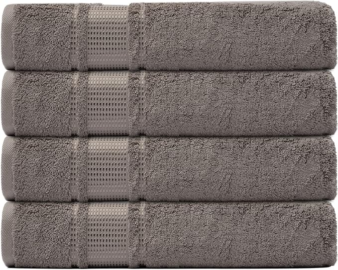 Melissa Linen, 4 Piece Washcloths Set, Absorbent Cotton Towels for Body and Face, 12 in x 12 in, Quick Dry, Durable and Soft, Baby Wash Cloths, Wash Rags for Kitchen, Mocha Brown