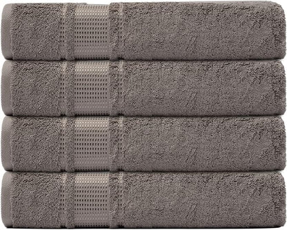 Melissa Linen, 4 Piece Washcloths Set, Absorbent Cotton Towels for Body and Face, 12 in x 12 in, Quick Dry, Durable and Soft, Baby Wash Cloths, Wash Rags for Kitchen, Mocha Brown