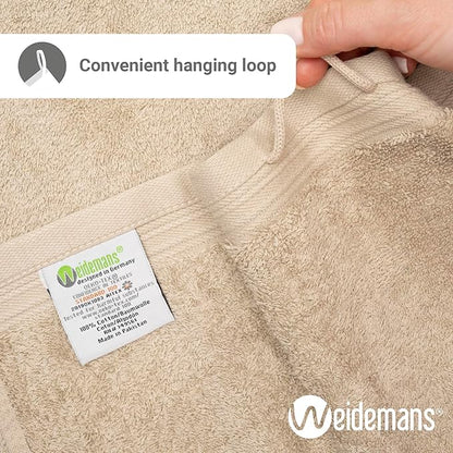100% Cotton Washcloths Set 13” x 13” | Sand Towels | Set of 12 Ultra Soft and Highly Absorbent Washcloths Sets for Bathroom, Gym, Hotel, Spa | Machine Washable Face Towel