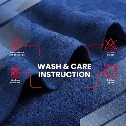 Infinitee Xclusives – Luxury Bath Sheets Towels – 1 Pack 600 GSM (35X70 Inches) – 100% Ring Spun Cotton Large Bath Towels for Bathroom (Tranquil Navy, Bath Sheets - Pack 1)