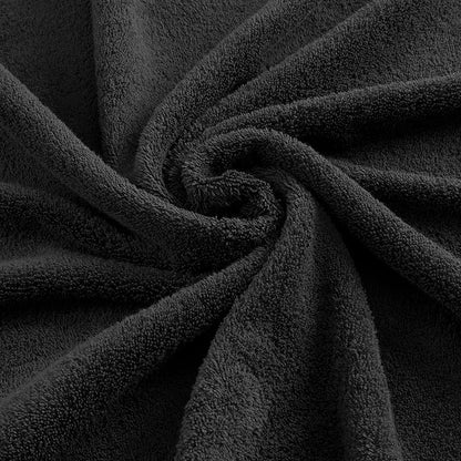 Premium 6 Piece Towel Set, 2 Bath Towel, 2 Hand Towels, 2 Washcloths, 100% Turkish Cotton Soft Absorbent Towels (Black, 6 Piece Towel Set)